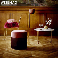 WISEMAX FURNITURE, table de toilette européenne pour salon d'hôtel, chaise en velours macramé antique de luxe, petit tabouret rond ottoman