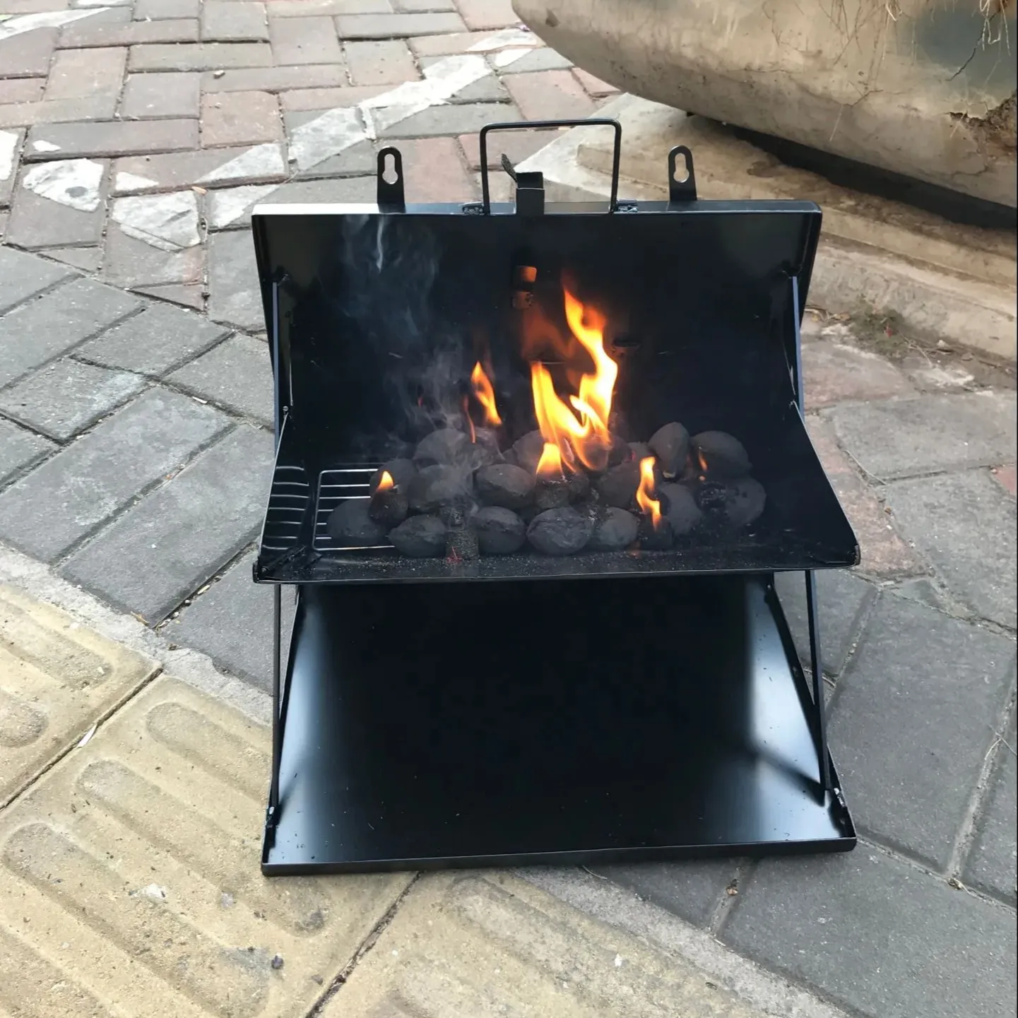 Juego de herramientas para parrilla de barbacoa para barbacoa al aire libre, parrilla para acampar, asador de acero inoxidable para