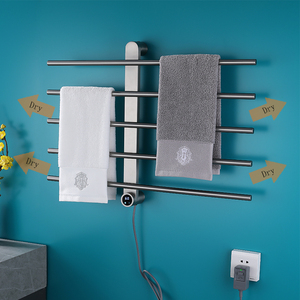 <span class=keywords><strong>Sèche</strong></span>-serviettes électrique YaKe, support <span class=keywords><strong>mural</strong></span> brossé pour salle de bain, chauffe-serviettes <span class=keywords><strong>mural</strong></span>, séchoir à serviettes - Product Image 4