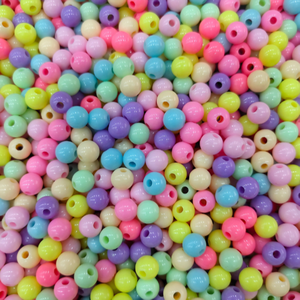 ลูกปัดอะคริลิกแข็ง 500 กรัม/ถุง ขนาด 6 มม. 8 มม. 10 มม. รูตรง สีสปริงและสีลูกกวาด สำหรับเด็ก DIY อุปกรณ์เสริม - Product Image 2