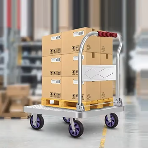 小型四轮不锈钢平台电动手推车，带可折叠平台，手推车，出口工具OEM - Product Image 3