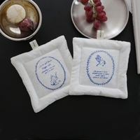 Sous-verres en tissu, tapis isolants tendance, sous-verres pour tasses à café, thème cuisine sud-est de la France, à la gloire des photos, set de table blanc