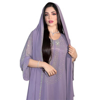 Robe Abaya de fête musulmane en strass et diamants, style Moyen-Orient, Dubaï, ample, grande taille, pour femmes musulmanes, avec hijab