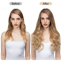 Nouvelles extensions capillaires synthétiques blondes ondulées et bouclées à clipser avec fil invisible, incontournables pour la vente en gros, pour femmes
