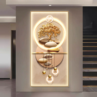 Peinture à l'huile minimaliste d'un cerf, art mural en porcelaine cristalline LED pour salon, chambre ou bureau avec cadre en métal