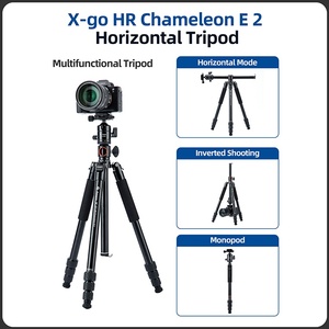 Trépied robuste axe Central horizontal 4 sections de jambe trépied professionnel en aluminium Portable appareil photo numérique trépied Flexible - Product Image 4