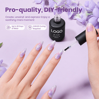 Gel de mélange haute transparence pour nail art, effet blooming, séchage rapide, soak-off, durcissement UV LED, 15ml, fournitures de salon en gros