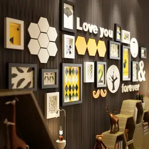 Set di cornici Multi-foto per la decorazione murale dell'hotel di casa ti amo per sempre cornice in legno con lettere
