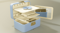 Boîte à bijoux de voyage en cuir PU matelassé de luxe avec miroir, organiseur portable pour colliers, bagues, boucles d'oreilles, bracelets
