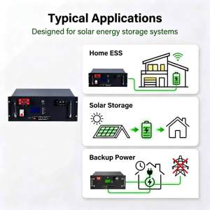 แบตเตอรี่ LiFePO4 แบบติดตั้งบนชั้นวาง 51.2V 100Ah 200Ah 280Ah 300Ah 314Ah ชุดแบตเตอรี่ 5kWh 10kWh 15kWh 16kWh สำหรับโซลาร์บ้าน - Product Image 2