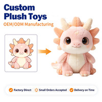 Peluche Dragon Personnalisée à Faible MOQ avec Ventre Crème et Petites Cornes, OEM ODM Petites Séries pour Parc à Dinosaures, Magasin de Cadeaux, Présentoir