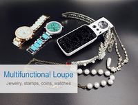 Loupe de poche à lumière LED - 30X 60X et 90X Multi-puissance Petite loupe portable avec lumière noire UV