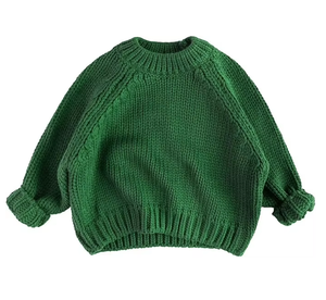 Venta al por mayor de alta calidad pulóver niños ropa de punto niños ropa de invierno jersey de color sólido de manga larga suéter de bebé - Product Image 1