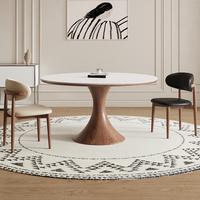 Meubles de salle à manger, table à manger ronde en bois massif antique pour 6 personnes, pour villa