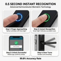 Serrure intelligente numérique sans fil extérieure IP65 étanche TTlock BLE Tuya WiFi, argentée, pour porte en aluminium ou acier inoxydable, Cloud