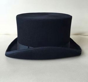 Sombrero de Copa Clásico Negro de Fieltro de Lana Británica de Alta Calidad, Corona Alta de 13.5cm, Sombrero de Lana para Caballero, Iglesia, Fiesta - Product Image 2