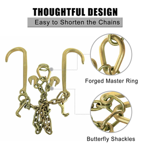 Chaînes de remorquage de camion de transport G70 galvanisées avec crochets en J tirant la chaîne - Product Image 4