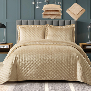 Plain Bed Cover <strong>Flannelette</strong> Ultrasonic Embossed Polka Dot Bedspread Quilted Quilt With Quilted Seed <strong>Sheet</strong> - Product Image 4