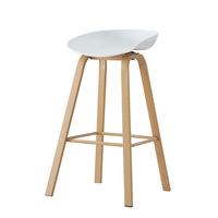 Tabouret de comptoir ergonomique en plastique avec pieds en bois de style nordique, multicolores, chaise haute pour comptoir de cuisine, café, bistrot, bar