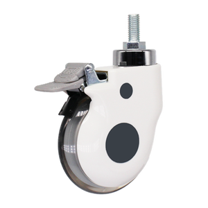 Rueda universal de PU VIMA de 3 pulgadas con rosca para equipos, rueda giratoria con bloqueo para cama de enfermería, rueda silenciosa para hospital - Product Image 1