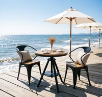 Table d'extérieur moderne en métal et plastique, résistante à l'eau et aux intempéries, idéale pour balcon et jardin, vente en gros usine