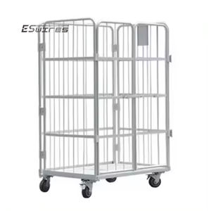 <span class=keywords><strong>Chariot</strong></span> industriel <span class=keywords><strong>pliable</strong></span> à conteneur de petit pain de logistique de grillage en acier en métal de 500 <span class=keywords><strong>kg</strong></span> - Product Image 3