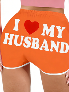 กางเกงขาสั้นลำลองสำหรับผู้หญิง แพ็ค 3 ตัว รุ่น I Love My Husband ขนาดมาตรฐาน สวมใส่สบาย เหมาะสำหรับนอน - Product Image 3