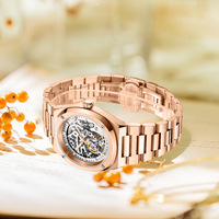 Haute qualité OEM mécanique Reloje Sea Gull mouvement automatique hommes montre noir squelette montres hommes marque de luxe automatique