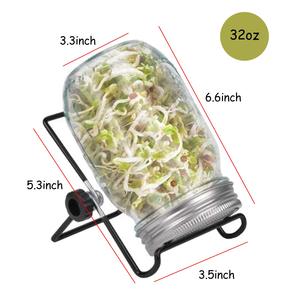 Bocaux en verre Mason de 500 ml, 750 ml, 1000 ml avec couvercle et pailles, vides, pour la mise en conserve, le miel, la confiture et le stockage alimentaire - Product Image 2