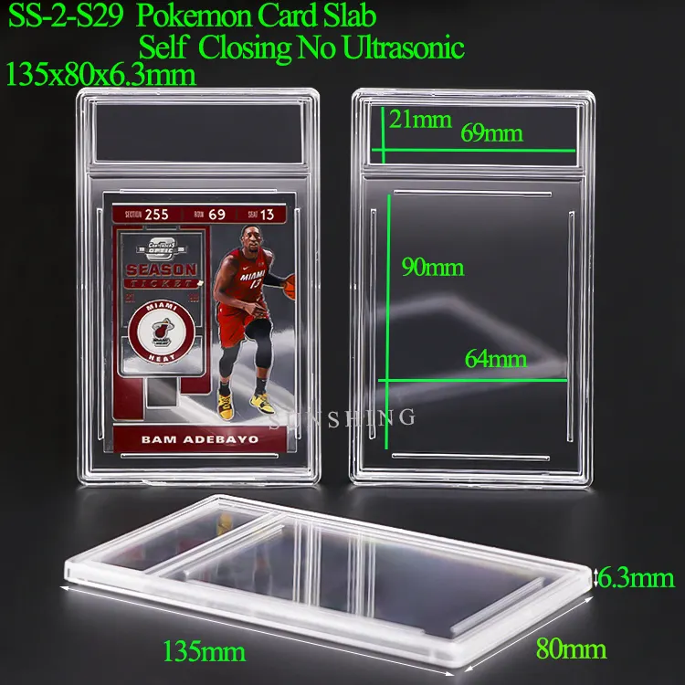 Clear 35PT Custom Ultrasonic Graded Card Slab Acrylic Trading Card Slabs Holder Case Grading Baseball CGC Slabs For Pokemon PSA