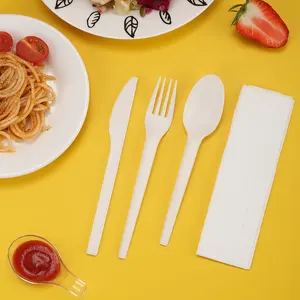 شعار مخصصة نشا الذرة والسكاكين المتاح سكين بلاستيكي شوكة ملعقة صديقة للبيئة أدوات مائدة للاستعمال مرة واحدة