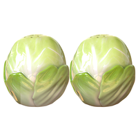 Vente en gros salière et poivrière en céramique sur mesure pour choux pots d'assaisonnement en forme de légumes pour table à manger et décoration de cuisine