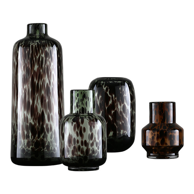 Декоративная ваза из гидропонного стекла, креативная стеклянная ваза для цветов в горошек серого, синего, зеленого, черного цветов