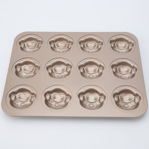 Non Stick Monkey Face Cake Mold 6 Cavity Baking Pan For Muffin Oven Use - Product Image 3