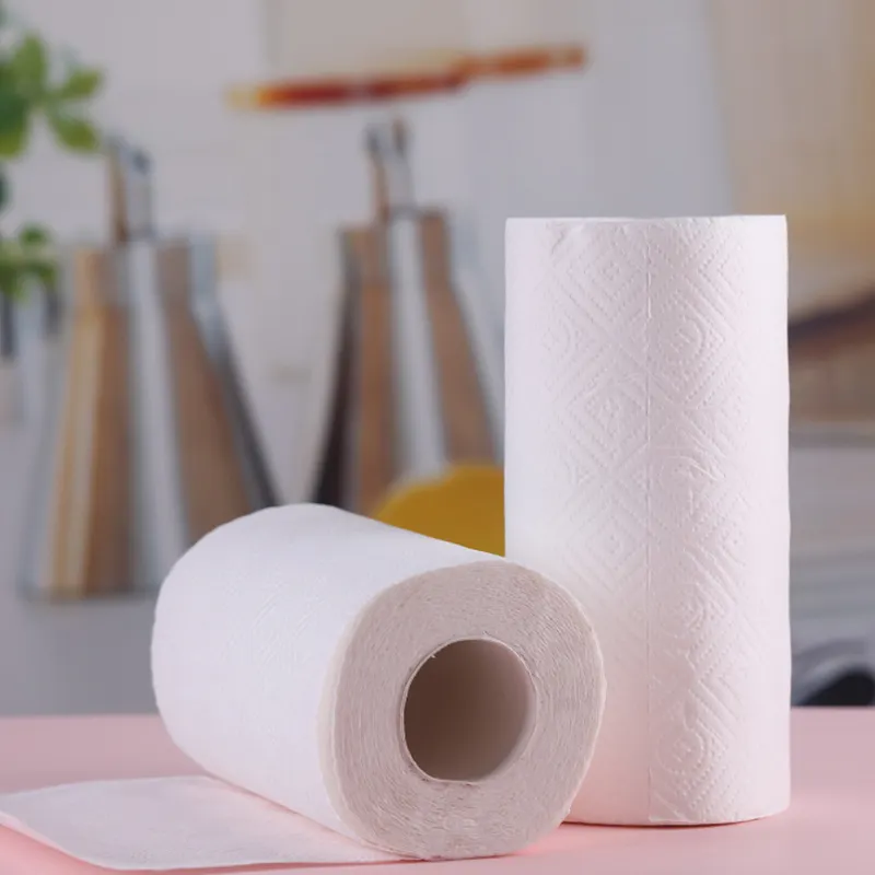 2-слойные 3-слойные тисненые плотные кухонные рулонные полотенца, бумажные салфетки для продажи