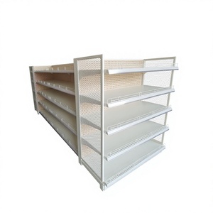 Étagère de présentation double face en métal durable pour supermarché, capacité de charge élevée, étagère de vente au détail, support de présentation avec revêtement en poudre - Product Image 6