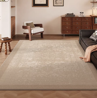Tapis de salon en peluche de style médiéval, lavable, adapté aux animaux domestiques, antidérapant, marron, pour canapé et table basse, imperméable et résistant aux taches
