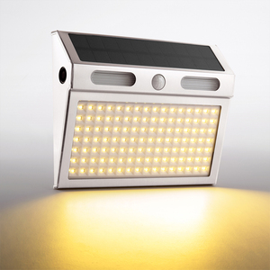 ไฟติดผนังโซลาร์เซลล์กันน้ำ IP65 พร้อมเซ็นเซอร์ตรวจจับความเคลื่อนไหว ไฟ LED สวนกลางแจ้ง แสงสีวอร์มไวท์ สำหรับวิลล่า ลานบ้าน ระเบียง - Product Image 1