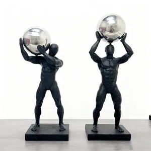 Esculturas Art Deco Modernas, Figuras Deportivas, Estatua Simple de Hércules, Artesanía de Resina para Decoración de Sala de Estar o Vinoteca - Product Image 1
