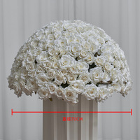 Centres de table modernes et personnalisés pour la décoration de table de grande rose blanche à fleurs artificielles pour mariage, événement, fête