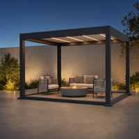 Pergola motorisée de luxe en aluminium, imperméable, avec toit à lames orientables, pour jardin, patio, balcon