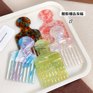 Peigne à dents larges en acétate avec logo personnalisé outil de coiffure pour hommes femmes cheveux ondulés et <span class=keywords><strong>afro</strong></span> à la mode - Product Image 2