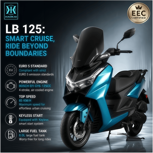 Scooter à essence EURO 5 Sport 125cc, quatre temps, refroidissement par air, injection électronique Bosch, démarrage sans clé, freins à disque CBS, vitesse 85 km/h pour la ville/l'autoroute - Product Image 1