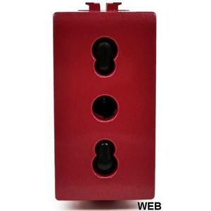 Enchufe de Doble Propósito 10-16A Rojo con Señalización de Emergencia Compatible con Living International - Product Image 1