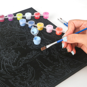 SINOART Kit Pittura a <span class=keywords><strong>Numeri</strong></span> per Principianti Adulti, Stampa <span class=keywords><strong>su</strong></span> <span class=keywords><strong>Tela</strong></span> 30x30cm, Set <span class=keywords><strong>con</strong></span> <span class=keywords><strong>Tela</strong></span> Stirata, Colori Acrilici e Pennelli - Product Image 5