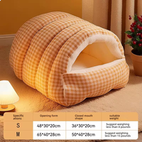 Lit pour chat de style cocon, léger, réglable, chauffant, en coton haute densité, amovible, lavable, portable, confortable pour l'hiver