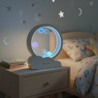 Lámpara Nocturna de Acuario con Medusas, Mini, para Dormitorio y Regalo, Moderna, Regalo de Cumpleaños, Lámpara de Mesa, Decoración para Habitación Infantil, Decoración para Dormitorio