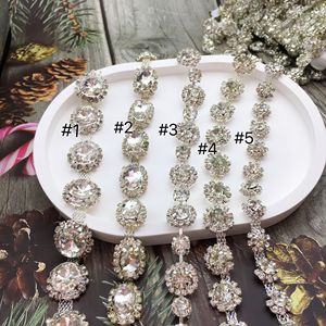 SINRONG Diamant Wasser Blumen kette Material DIY Kristallglas Brautkleider Kleidung Schmuck Herstellung ovale Form Rotundity - Product Image 2