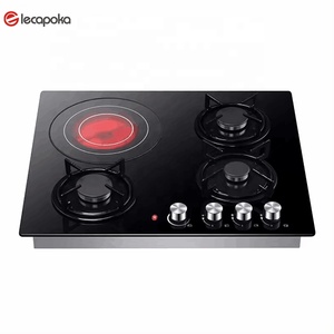 เตาแก๊สแบบฝัง 4 หัวเตา พร้อมเตาแม่เหล็กไฟฟ้า 4 หัวเตา หน้าเตากระจก - Product Image 2