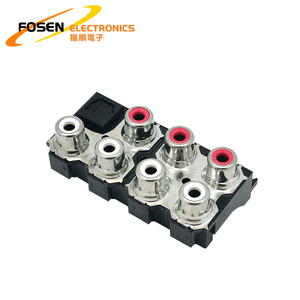 Original 7 trous 3 broches puce Ic Rca femelle prise Audio stéréo Av connecteur de prise d'entrée Audio prise optique <span class=keywords><strong>Toslink</strong></span> avec prises RCA - Product Image 1